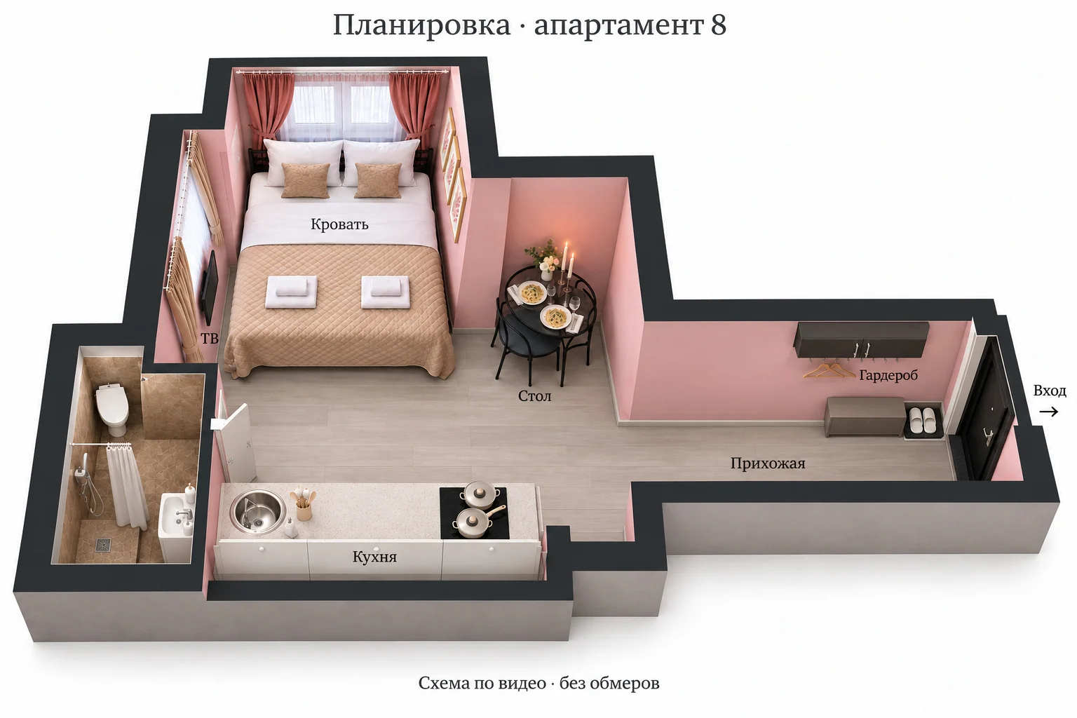 Схема расположения зон: Розовый горизонт